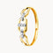 Geometric Link Ring with Cubic Zirconia Stones