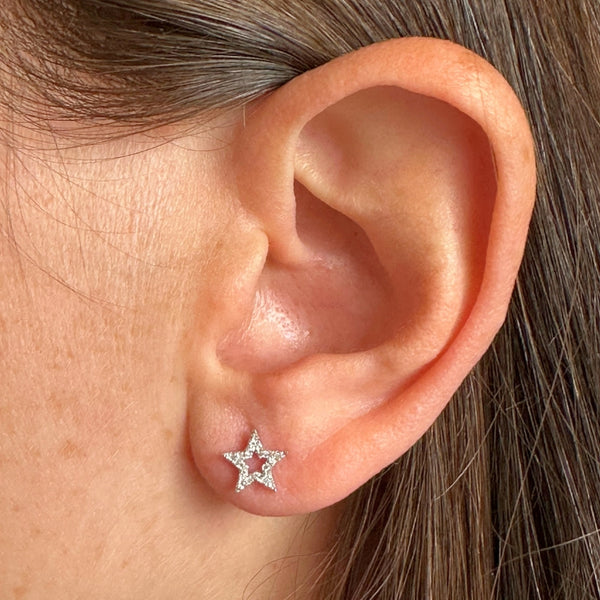 STAR EARRINGS WITH BLANCHE DIAMONDS