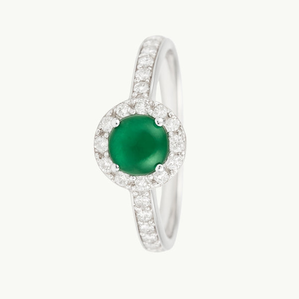 ANILLO CIRCONITA VERDE Y CIRCONITAS BLANCAS BRITTANI