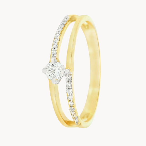 ANILLO DOBLE CON DIAMANTES KAIA