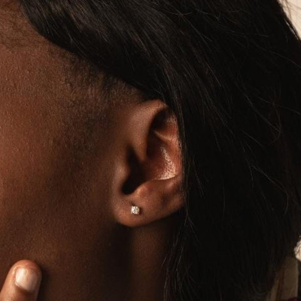 PENDIENTES CON DIAMANTE GARRAS 0.20 QUILATES PUNTO DE LUZ