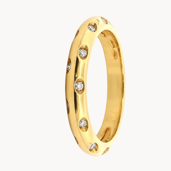 ANILLO ALIANZA CON DIAMANTES SALPICADOS