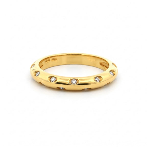 ANILLO ALIANZA CON DIAMANTES SALPICADOS