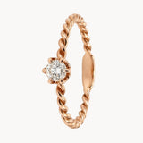 ANILLO SOLITARIO TRENZADO ORO ROSA 0.17 QUILATES