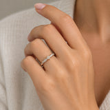 ANILLO SOLITARIO VINTAGE DIAMANTE Y DIAMANTES LATERALES