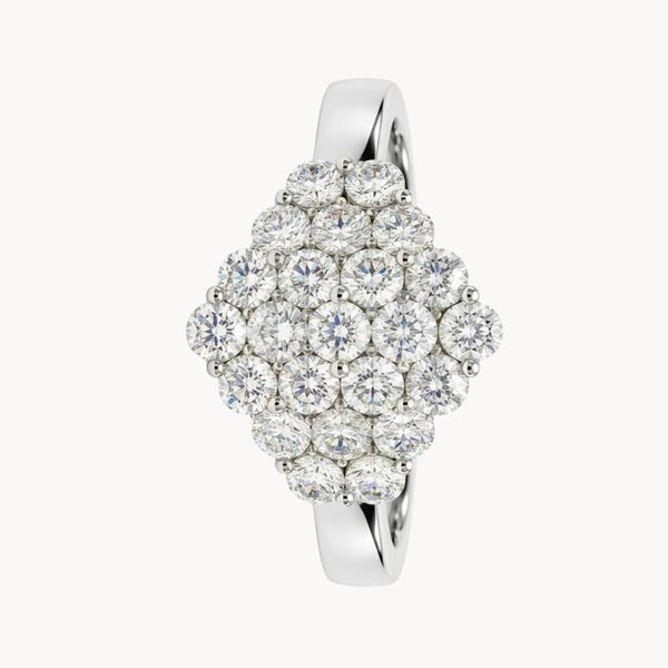 ANEL LOSANGO DE DIAMANTES NATURAIS