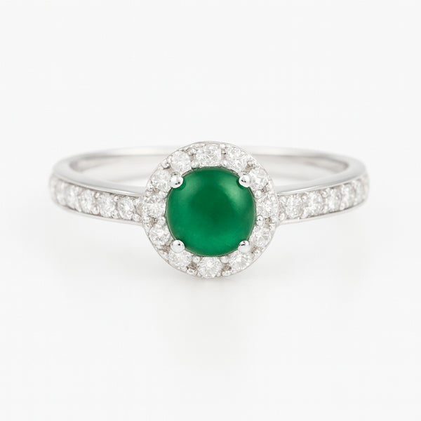 ANILLO CIRCONITA VERDE Y CIRCONITAS BLANCAS BRITTANI