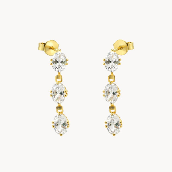 Long Earrings with Oval Diamonds Bindy