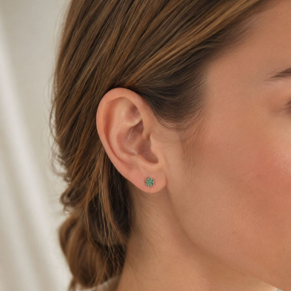 PENDIENTES ESTRELLA CIRCONITAS VERDES COLEEN