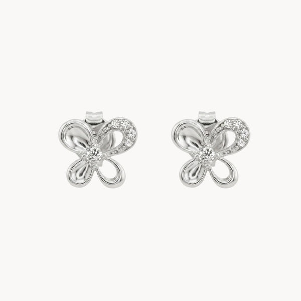 PENDIENTES MARIPOSA CIRCONITAS BLANCAS INBAR