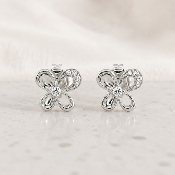 PENDIENTES MARIPOSA CIRCONITAS BLANCAS INBAR