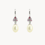 PENDIENTES PERLA Y CIRCONITAS ROSAS MARIT