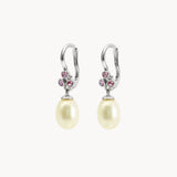 PENDIENTES PERLA Y CIRCONITAS ROSAS MARIT
