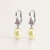 PENDIENTES PERLA Y CIRCONITAS ROSAS MARIT
