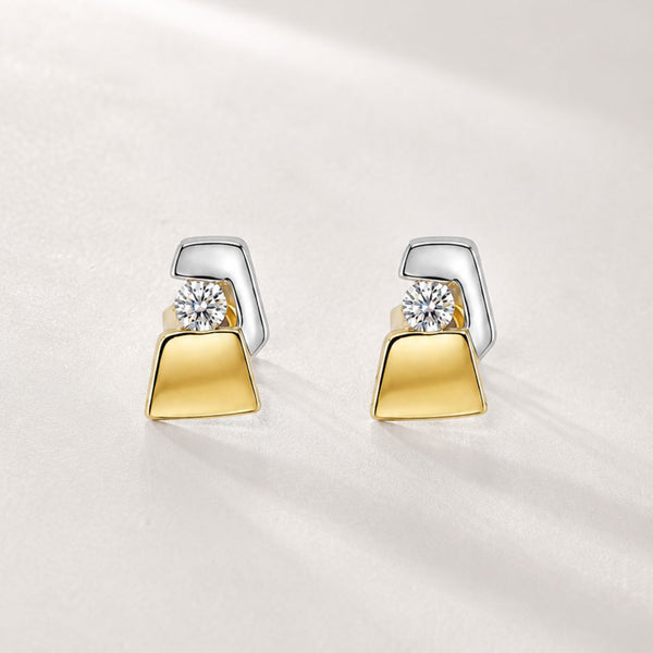 PENDIENTES BICOLOR CIRCONITAS BLANCAS AROHA