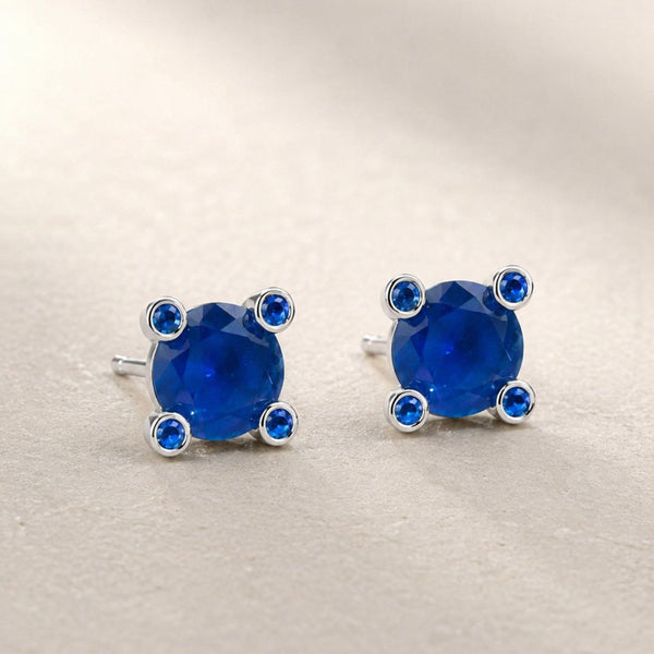 PENDIENTES CIRCONITAS AZULES OLYA