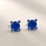 PENDIENTES CIRCONITAS AZULES OLYA