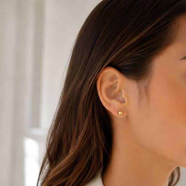 PENDIENTES BOLAS CON ORO ROSA MINALI