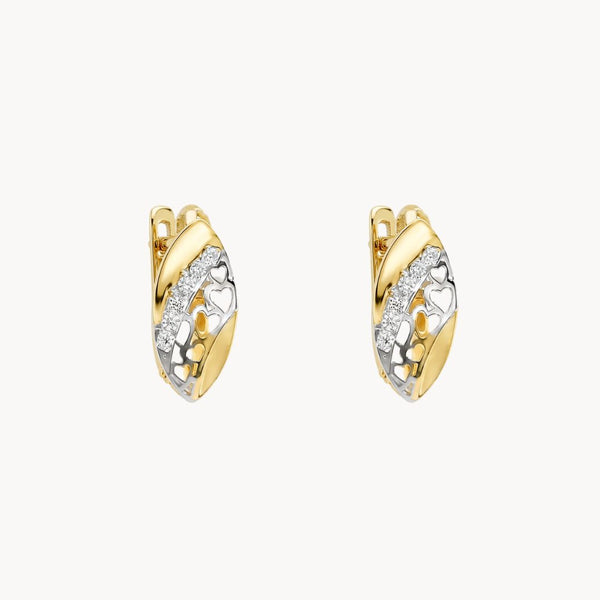 PENDIENTES BICOLOR CIRCONITAS BLANCAS ADDIE