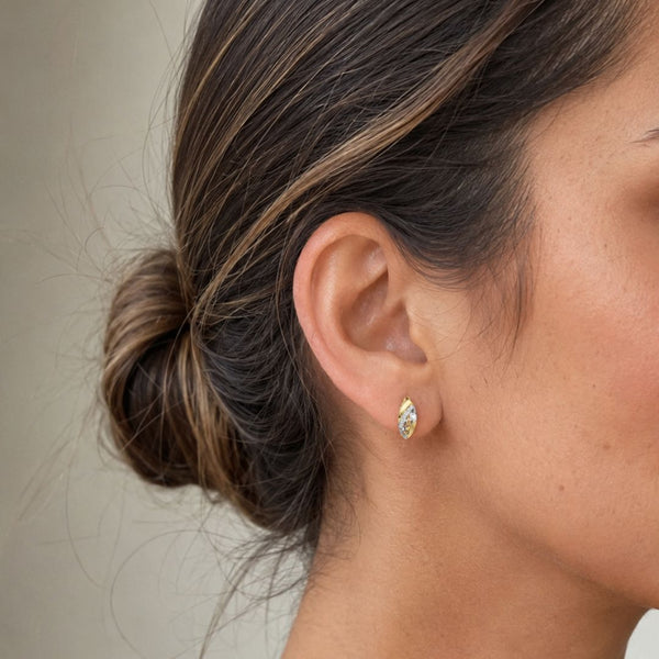PENDIENTES BICOLOR CIRCONITAS BLANCAS ADDIE