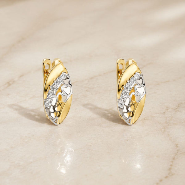 PENDIENTES BICOLOR CIRCONITAS BLANCAS ADDIE