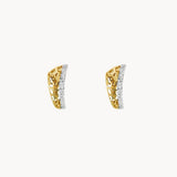 Two-tone earrings with cubic zirconia