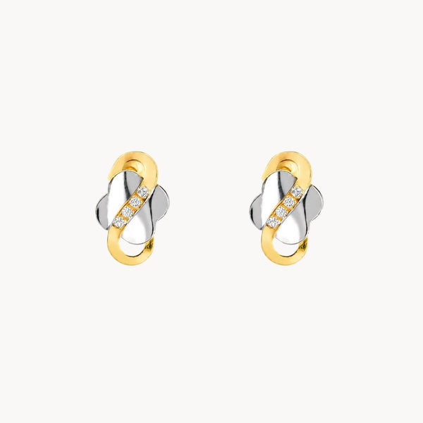 PENDIENTES BICOLOR CIRCONITAS BLANCAS ALMOG