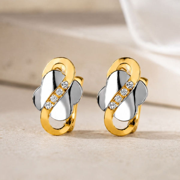 PENDIENTES BICOLOR CIRCONITAS BLANCAS ALMOG