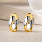 PENDIENTES BICOLOR CIRCONITAS BLANCAS ALMOG