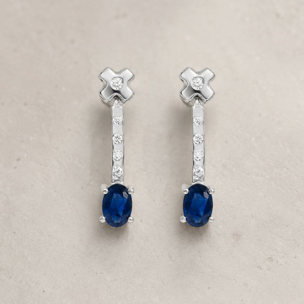 Jayna Zircon and Sapphire Earrings
