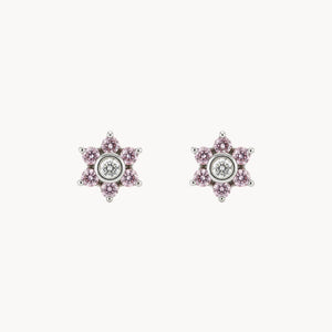 PENDIENTES CIRCONITAS ROSAS Y BLANCAS BOGNA