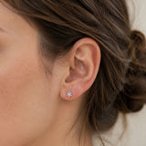 PENDIENTES CIRCONITAS ROSAS Y BLANCAS BOGNA