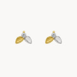 PENDIENTES BICOLOR CIRCONITAS BLANCAS BETSY
