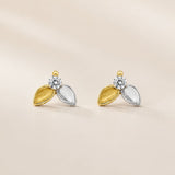 PENDIENTES BICOLOR CIRCONITAS BLANCAS BETSY