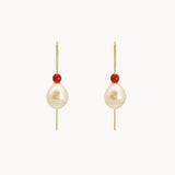 PENDIENTES PERLAS BARROCAS Y JADE ROJA LEIGH