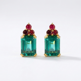 TRIO RUBY EARRINGS WITH BLUE QUARTZ