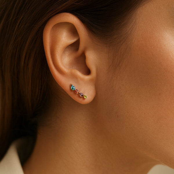 PENDIENTES CON TOPACIOS, AMATISTA Y OLIVINO AINARA