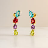 PENDIENTES CON TOPACIOS, AMATISTA Y OLIVINO AINARA