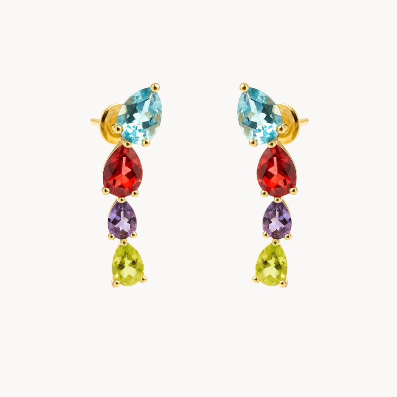 PENDIENTES CON TOPACIOS, AMATISTA Y OLIVINO AINARA