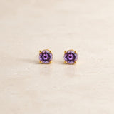 PENDIENTES AMATISTA EN CUATRO GARRAS