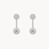 PENDIENTES LARGOS CIRCONITAS BLANCAS HENA