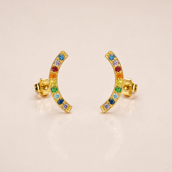 PENDIENTES TREPADORES CIRCONITAS DE COLOR MAYA