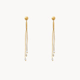 PENDIENTES LARGOS CADENAS Y BOLAS RHODES