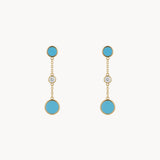 PENDIENTES LARGOS CON CIRCONITA Y ESMALTE AZUL BRIGIDA