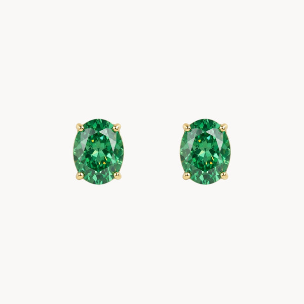 PENDIENTES ESMERALDA OVAL 6X4 HENYE