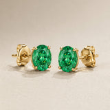 BRINCOS DE ESMERALDA NATURAL 6X4MM