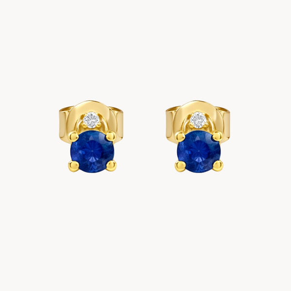 BRINCOS DE SAFIRA E DIAMANTE ADELIA