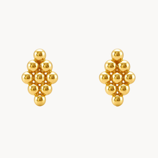 PENDIENTES BOLITAS ROMBO ANTICA
