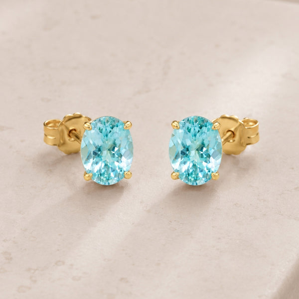 PENDIENTES CON AGUAMARINA OVAL SENKA