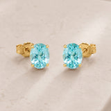 PENDIENTES CON AGUAMARINA OVAL SENKA
